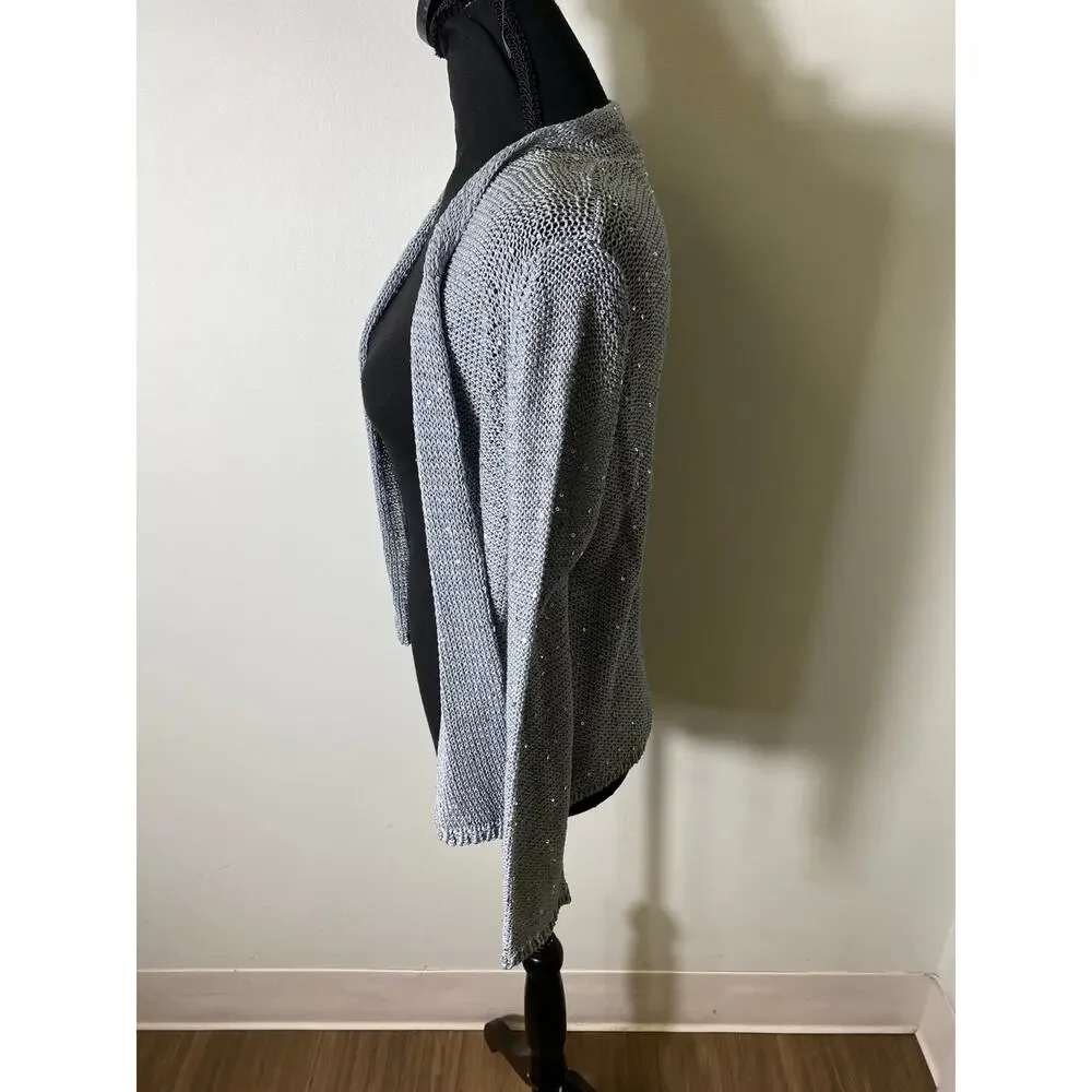 NWT Eileen Fisher Gray Cardigan With Sequins, Small. SAME DAY SHIPPING! - Picture 3 of 6